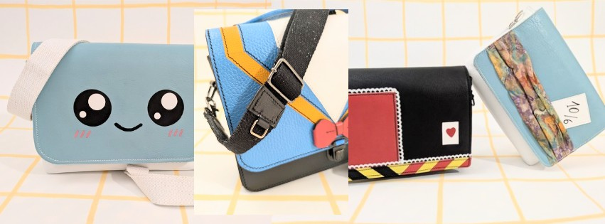 GODOT-SAN maroquinerie exemple de sacs sur le thème de la pop culture, Disney bound et kawaii. Cuir, Made in France